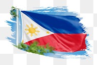 Philippines flag png sticker, brush stroke design, transparent background