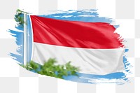 Indonesia flag png sticker, brush stroke design, transparent background