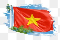 Vietnam flag png sticker, brush stroke design, transparent background