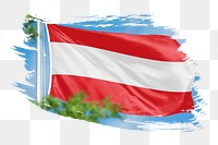 Austria flag png sticker, brush stroke design, transparent background