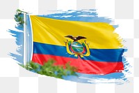 Ecuadorian flag png sticker, brush stroke design, transparent background