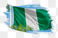 Nigeria flag png sticker, brush stroke design, transparent background