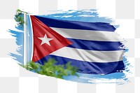 Cuba flag png sticker, brush stroke design, transparent background