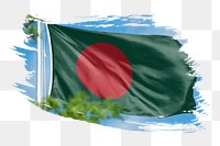 Bangladesh flag png sticker, brush stroke design, transparent background