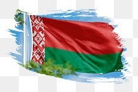 Belarus flag png sticker, brush stroke design, transparent background