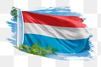 Luxembourg flag png sticker, brush stroke design, transparent background