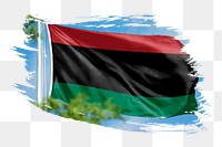 Pan-African flag png sticker, brush stroke design, transparent background