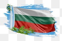 Bulgaria flag png sticker, brush stroke design, transparent background