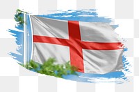 England flag png sticker, brush stroke design, transparent background