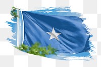 Somali flag png sticker, brush stroke design, transparent background