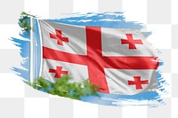 Georgia flag png sticker, brush stroke design, transparent background