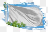 White flag png sticker, brush stroke design, transparent background