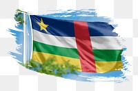 Central African flag png sticker, brush stroke design, transparent background