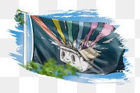 Creative box flag png sticker, brush stroke design, transparent background