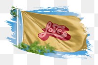 Love png word sticker typography, transparent background