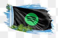 Spotify icon for social media on flag png. 26 MAY 2022 - BANGKOK, THAILAND