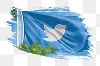 Twitter icon for social media on flag png. 26 MAY 2022 - BANGKOK, THAILAND