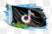 Tiktok icon for social media on flag png. 26 MAY 2022 - BANGKOK, THAILAND