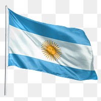 Argentina png flag waving sticker, national symbol, transparent background