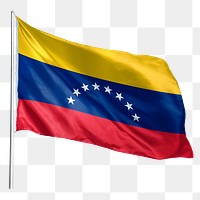 Venezuela png flag waving sticker, national symbol, transparent background