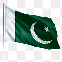 Pakistan png flag waving sticker, national symbol, transparent background