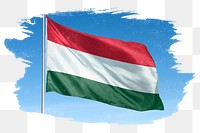 Hungary png flag brush stroke sticker, transparent background