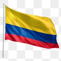 Colombia png flag waving sticker, national symbol, transparent background