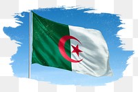 Algeria png flag brush stroke sticker, transparent background