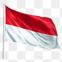 Indonesia png flag waving sticker, national symbol, transparent background