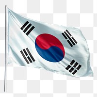 South Korea png flag waving sticker, national symbol, transparent background