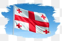 Georgia png flag brush stroke sticker, transparent background