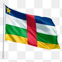 Central African Republic png flag waving, national symbol, transparent background