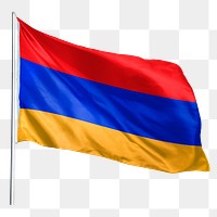 Armenia png flag waving sticker, national symbol, transparent background