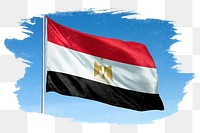 Egypt png flag brush stroke sticker, transparent background