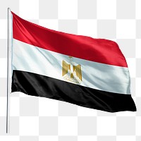 Egypt png flag waving sticker, national symbol, transparent background