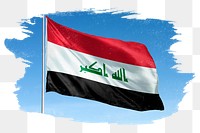 Iraq png flag brush stroke sticker, transparent background