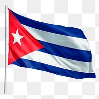 Cuban png flag waving sticker, national symbol, transparent background