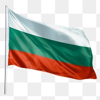 Bulgaria png flag waving sticker, national symbol, transparent background