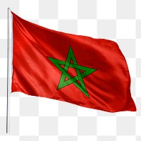 Morocco png flag waving sticker, national symbol, transparent background