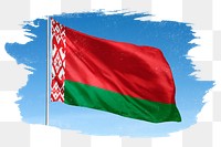 Belarus png flag brush stroke sticker, transparent background