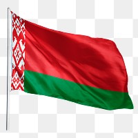 Belarus png flag waving sticker, national symbol, transparent background