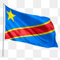 Congo png flag waving sticker, national symbol, transparent background