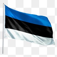 Estonia png flag waving sticker, national symbol, transparent background