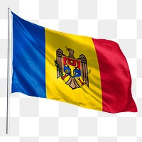 Moldova png flag waving sticker, national symbol, transparent background