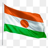 Niger png flag waving sticker, national symbol, transparent background