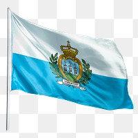 San Marino png flag waving sticker, national symbol, transparent background