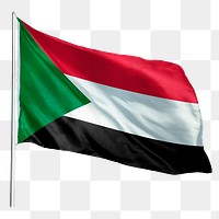 Sudan png flag waving sticker, national symbol, transparent background