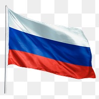 Russia png flag waving sticker, national symbol, transparent background