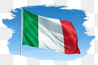 Italy png flag brush stroke sticker, transparent background