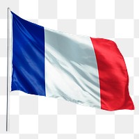France png flag waving sticker, national symbol, transparent background